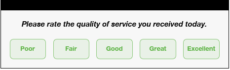 A customer feedback example using the CSAT system