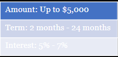 AMI terms for Small Business Loans